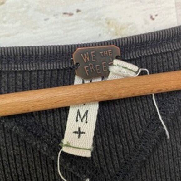 Free People We The Free Art School Cotton Blend Thermal Snap Button Cuff Blouse - Picture 7 of 10